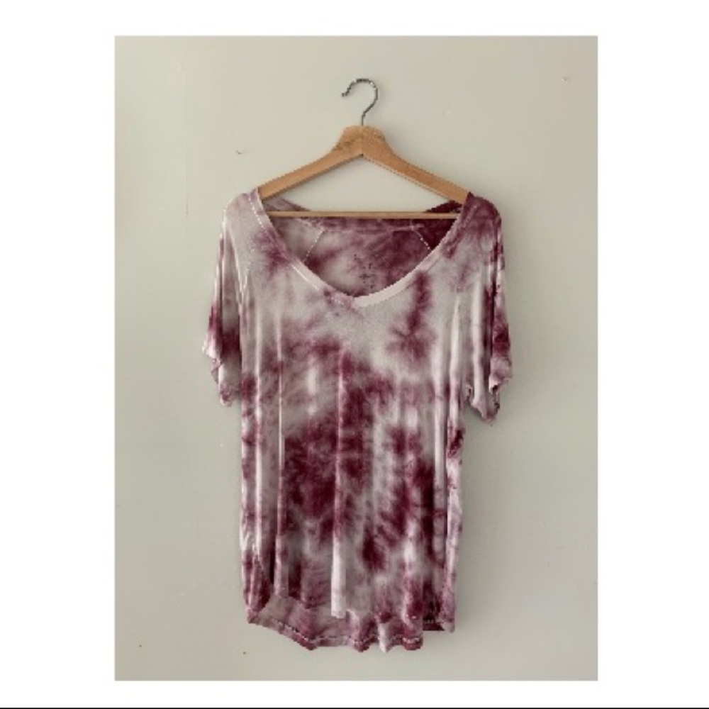 magenta tie-dye top
